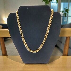 Monet Double Chain Necklace Vintage Gold Tone Lobster Clasp Extender